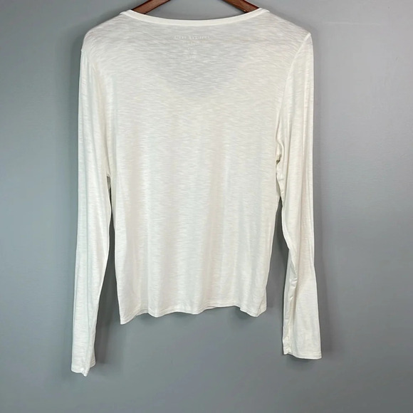 AMERICAN EAGLE White Soft & Sexy Slub Henley Shirt  Snap Long Sleeves L - Picture 6 of 10